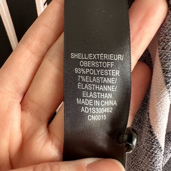 ADRIANNA PAPELL Black and Pink Striped 3/4 Sleeve Ladies Career Blouse, L - Picture 5 of 6